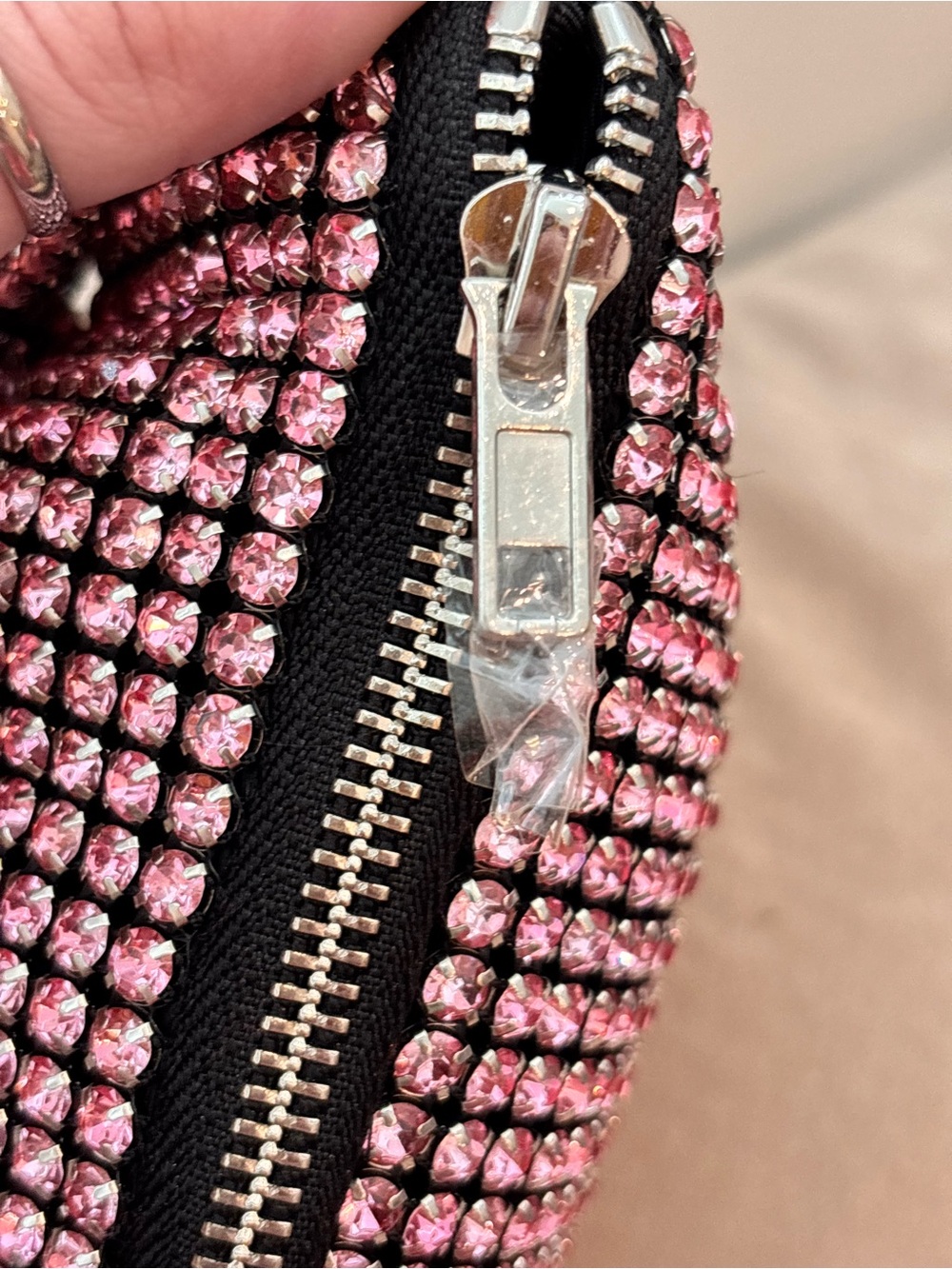 Urban Expressions Paris Evening Pink Rhinestone Shoulder Bag NWT $120+ - Picture 11 of 14